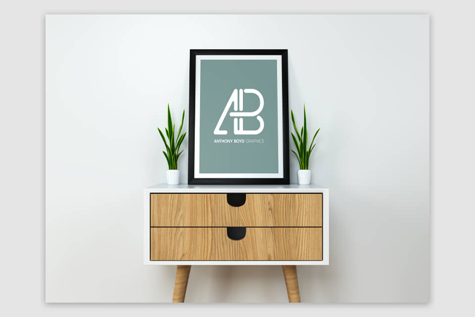modern poster frame mockup